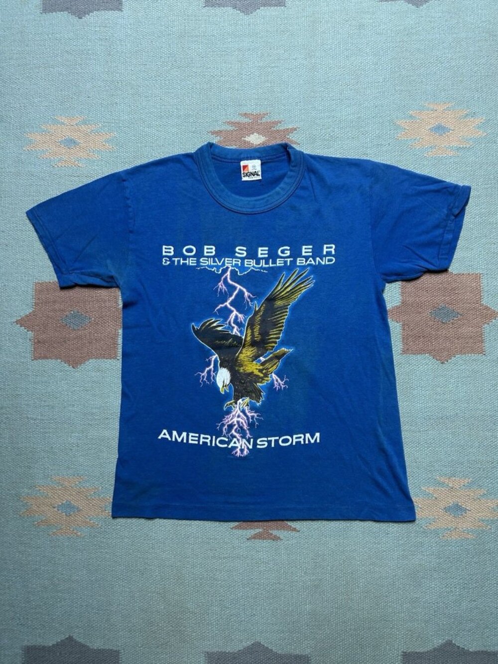 Vintage 80s t shirt bob seger silver bullet band American storm band tour medium